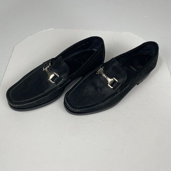 Allen Edmonds FIESOLE Shoes Italian Loafer Size 10 D  Black Suede Shoe Confort - Picture 1 of 13